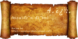 Aszalós Ábel névjegykártya