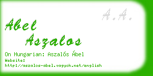 abel aszalos business card